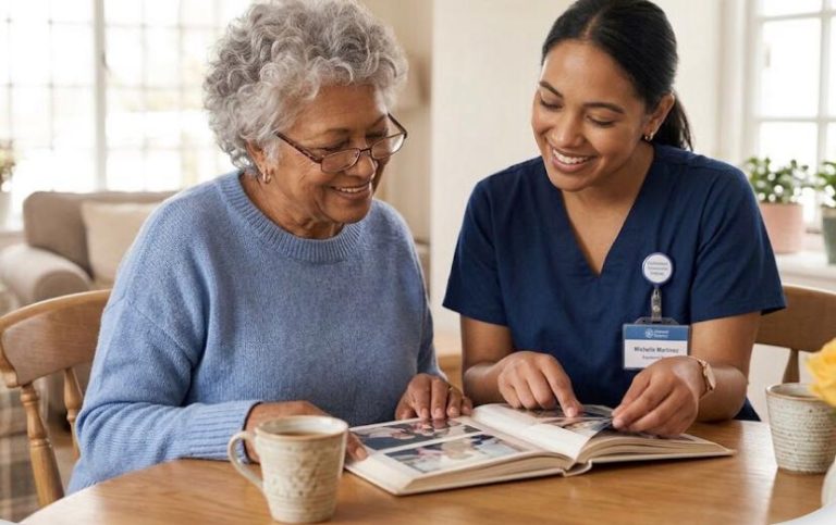 Reliable Healthcare Agency community supporting a senior at home։
